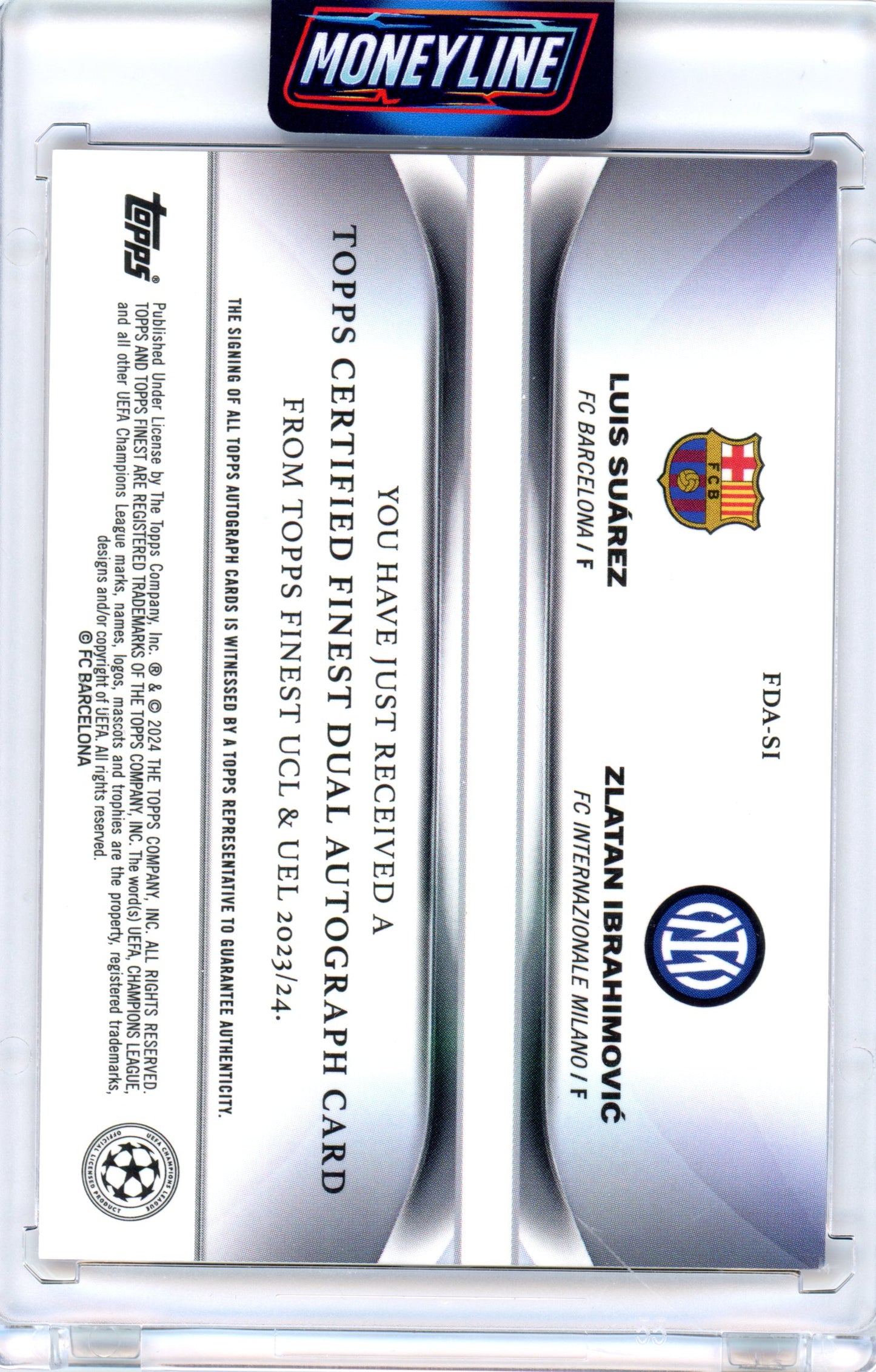 2024 Finest UCL & UEL Luis Suarez / Zlatan Ibrahimovic #FDA-SI Red Refractor Dual Auto /5