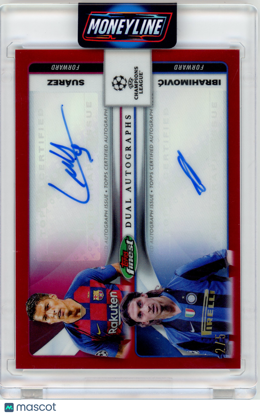 2024 Finest UCL & UEL Luis Suarez / Zlatan Ibrahimovic #FDA-SI Red Refractor Dual Auto /5